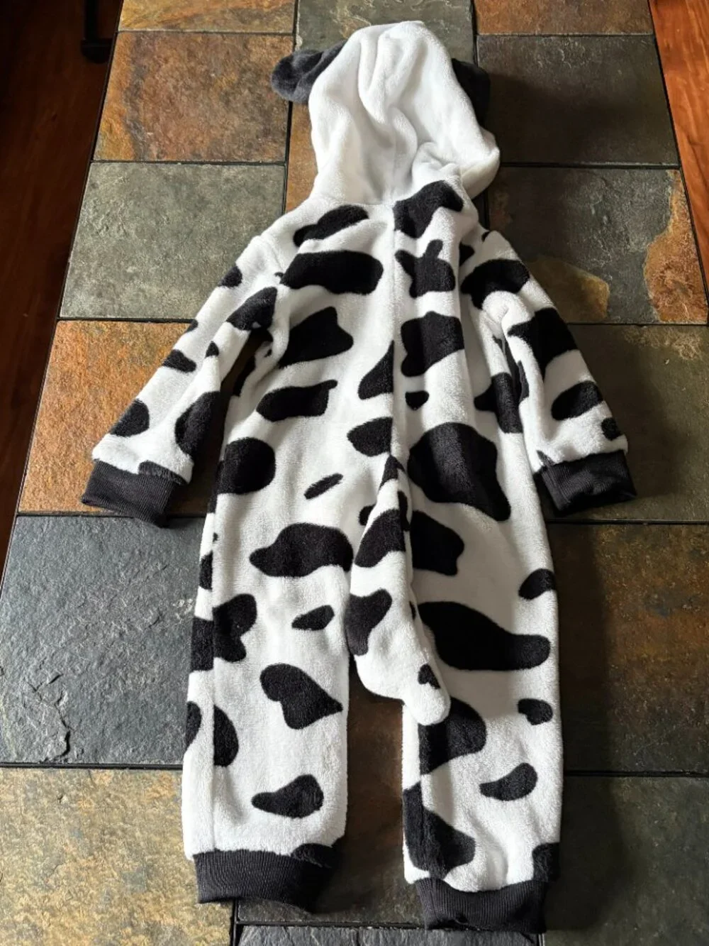 Dalmation puppy costume fleece sleeper with hood & tail, size 12-18 months